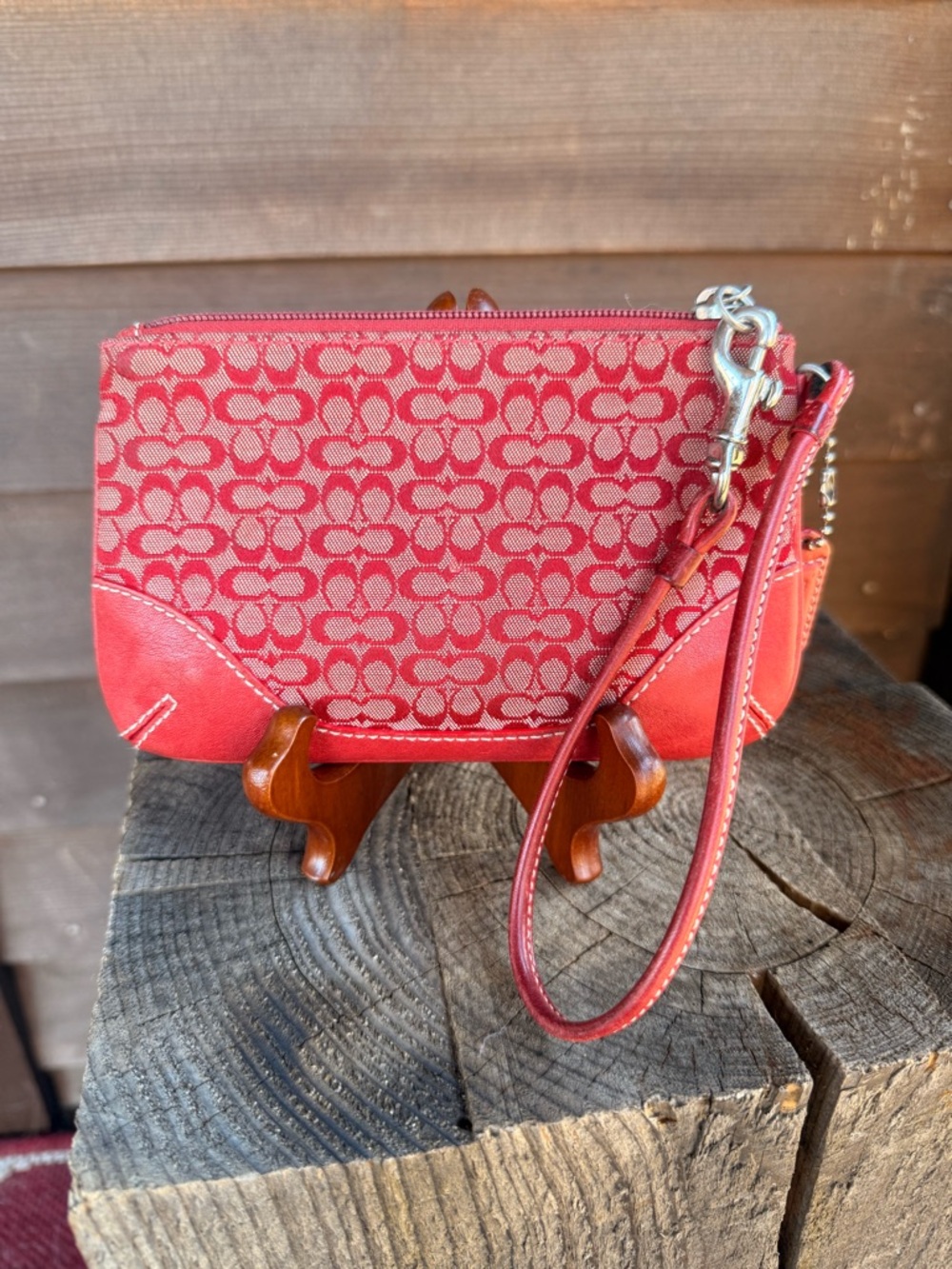 Vintage Coach mini skinny signature wristlet
